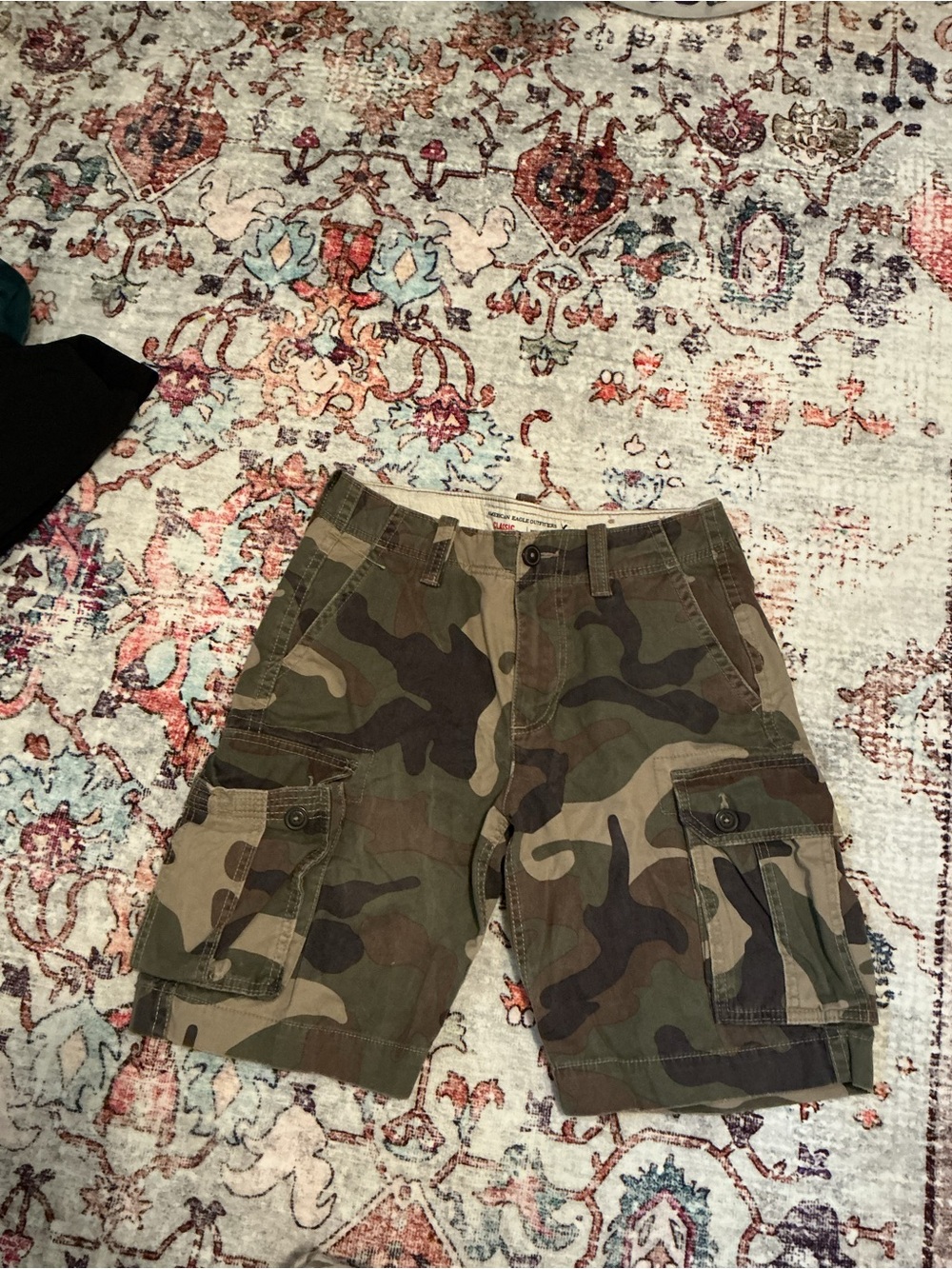 American Eagle Outfitters Men's Camo Cargo Shorts - Olive, Brown, Black